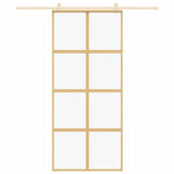 Vidaxx porte coulissante 90x205 cm verre ESG clair et aluminium doré
