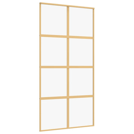 Vidaxx porte coulissante 102,5x205 cm verre ESG clair et aluminium couleur or