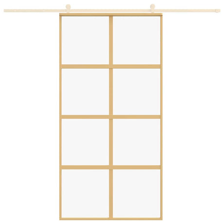 Vidaxx porte coulissante 102,5x205 cm verre ESG clair et aluminium couleur or