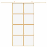 Vidaxl rutscht Dier 102.5x205 cm lecker Ess-Glas an Aluminium Goldfaarf