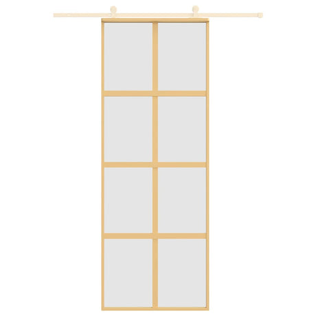 Vidaxx porte coulissante 76x205 cm verre ESG mat et aluminium doré