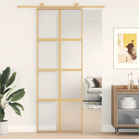 Vidaxx porte coulissante 76x205 cm verre ESG mat et aluminium doré