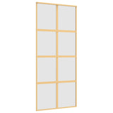 Vidaxl Sliding Porte 90x205 cm Verre ESG mate et aluminium or de couleur