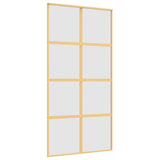 Vidaxl Porte coulissante 102.5x205 cm Verre ESG mate et aluminium or de couleur