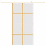 VIDAXL -Schiebetür 102,5 x 205 cm mattes ESG -Glas und Aluminium Gold gefärbt