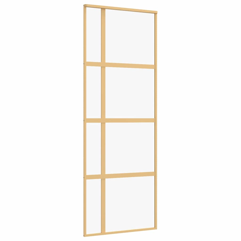 Vidaxx porte coulissante 76x205 cm verre ESG clair et aluminium doré