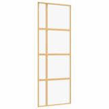 Vidaxx porte coulissante 76x205 cm verre ESG clair et aluminium doré