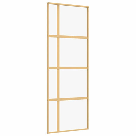 Vidaxx porte coulissante 76x205 cm verre ESG clair et aluminium doré