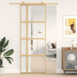 Vidaxx porte coulissante 76x205 cm verre ESG clair et aluminium doré