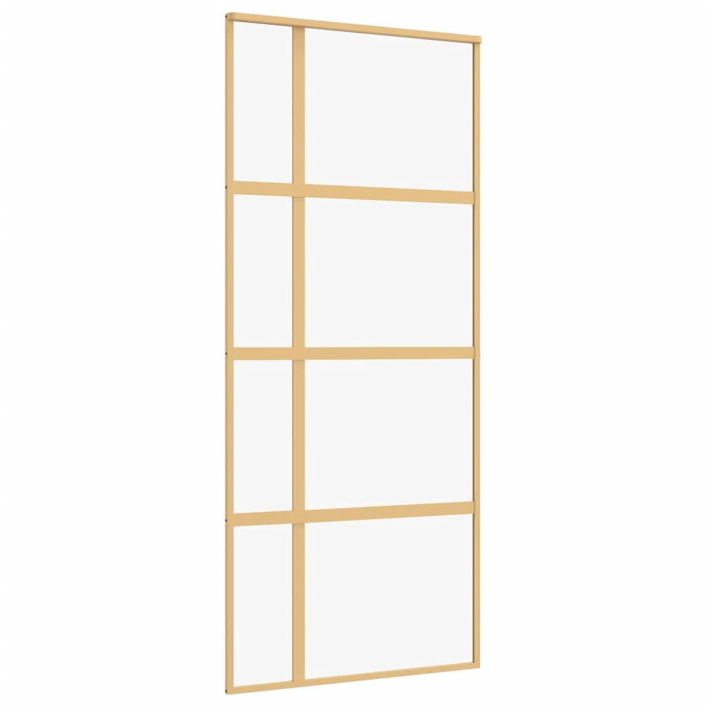 Vidaxx porte coulissante 90x205 cm verre ESG clair et aluminium doré