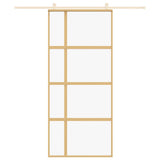Vidaxx porte coulissante 90x205 cm verre ESG clair et aluminium doré