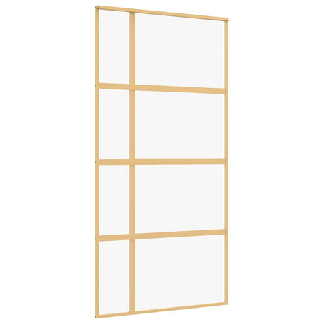 Vidaxx porte coulissante 102,5x205 cm verre ESG clair et aluminium couleur or
