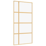 VidaXL sliding door 102.5x205 cm Clear ESG glass and aluminum gold color