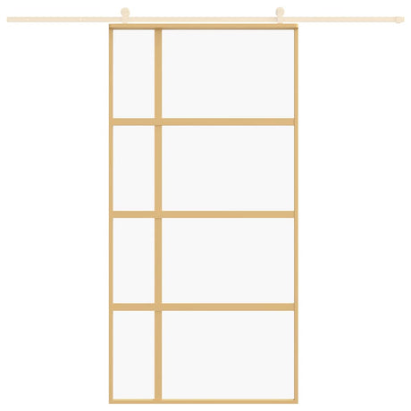 Vidaxx porte coulissante 102,5x205 cm verre ESG clair et aluminium couleur or