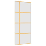 Vidaxl Sliding Porte 90x205 cm Verre ESG mate et aluminium or de couleur