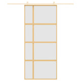 Vidaxx porte coulissante 90x205 cm verre ESG mat et aluminium doré