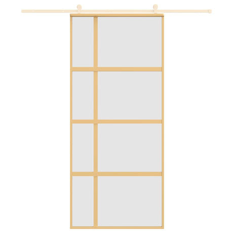 Vidaxx porte coulissante 90x205 cm verre ESG mat et aluminium doré