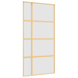 Vidaxl Porte coulissante 102.5x205 cm Verre ESG mate et aluminium or de couleur