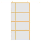 Vidaxl Porte coulissante 102.5x205 cm Verre ESG mate et aluminium or de couleur