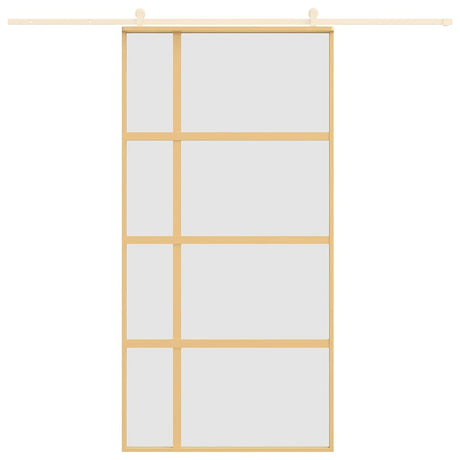 Vidaxx porte coulissante 102,5x205 cm verre ESG mat et aluminium doré
