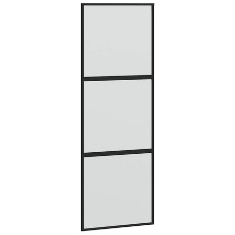 Vidaxx porte coulissante 76x205 cm verre trempé et aluminium noir