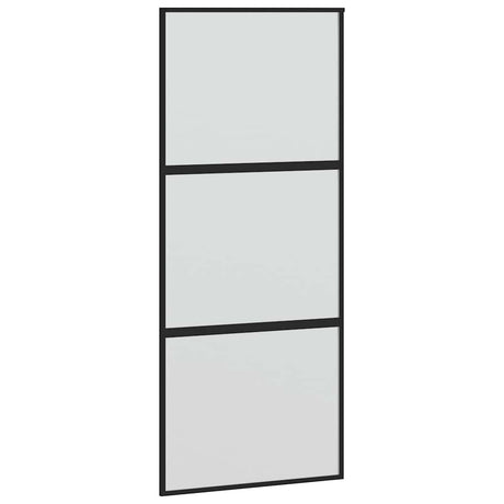 Vidaxx porte coulissante 90x205 cm verre trempé et aluminium noir
