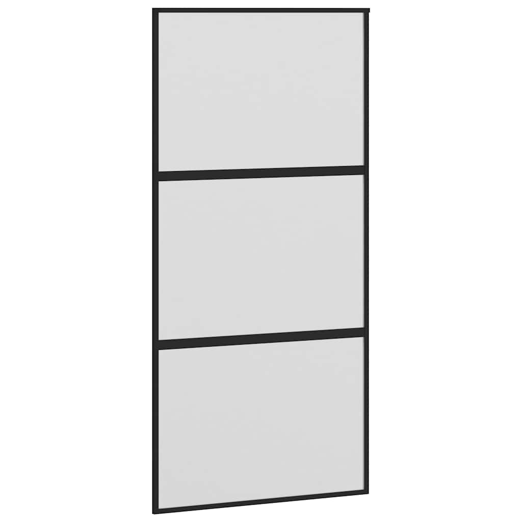 Vidaxx porte coulissante 102,5x205 cm verre trempé et aluminium noir