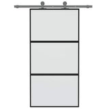 Vidaxx porte coulissante 102,5x205 cm verre trempé et aluminium noir