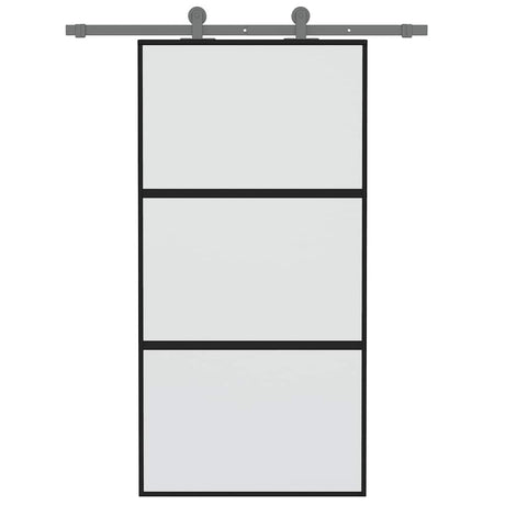 Vidaxx porte coulissante 102,5x205 cm verre trempé et aluminium noir