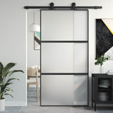 Vidaxx porte coulissante 102,5x205 cm verre trempé et aluminium noir