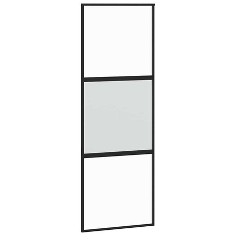 Vidaxx porte coulissante 76x205 cm verre trempé et aluminium noir