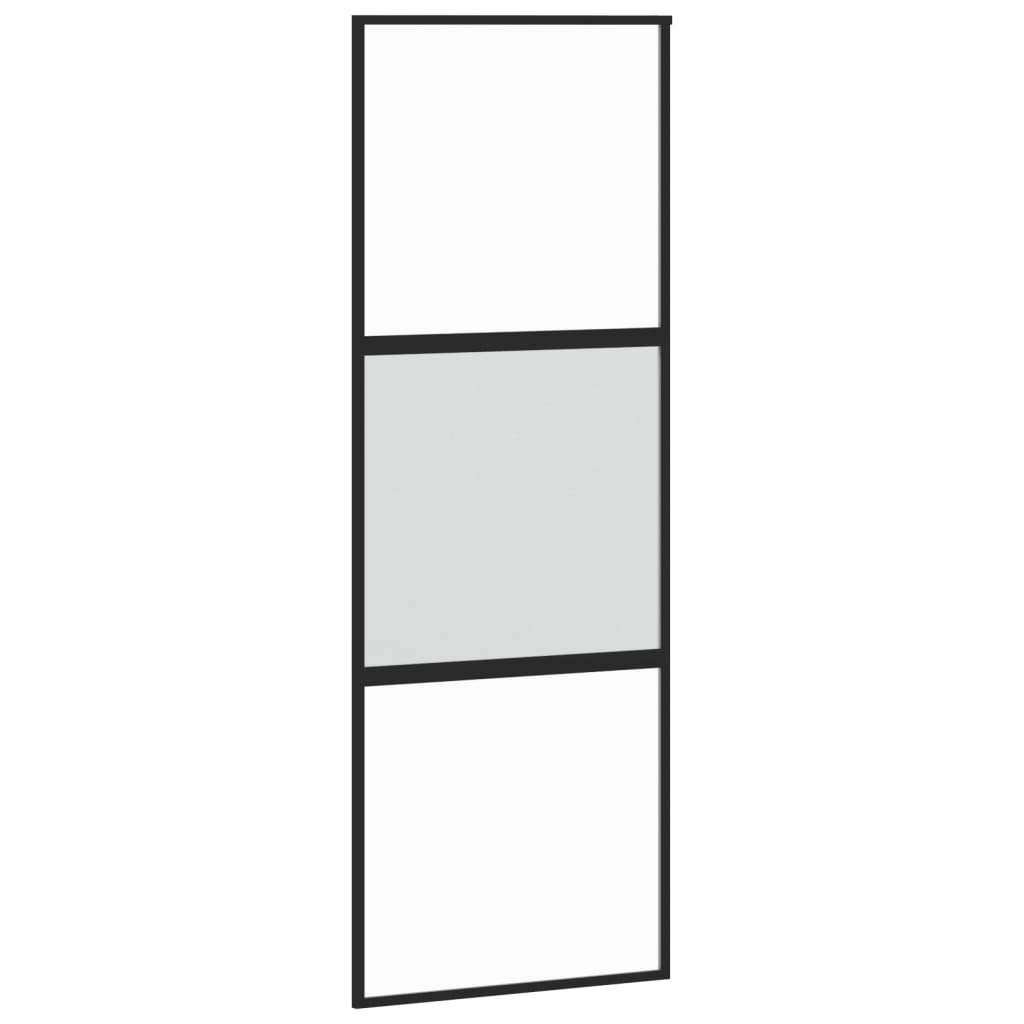 Vidaxl schuifdeur 76x205 cm gehard glas en aluminium zwart