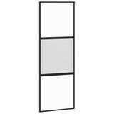 Vidaxl sliding door 76x205 cm hardened glass and aluminum black