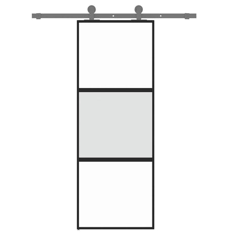 Vidaxx porte coulissante 76x205 cm verre trempé et aluminium noir