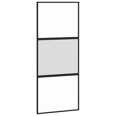 Vidaxx porte coulissante 90x205 cm verre trempé et aluminium noir