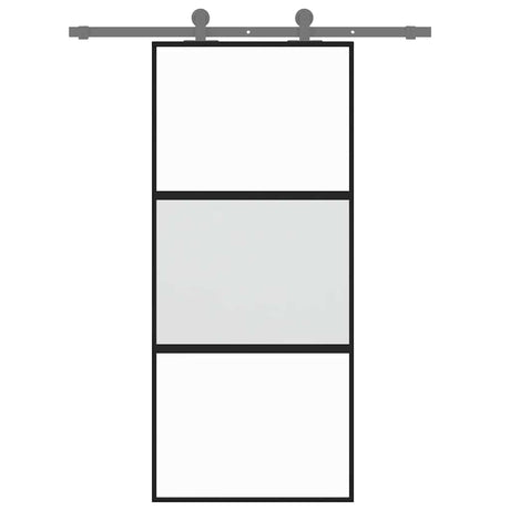 Vidaxx porte coulissante 90x205 cm verre trempé et aluminium noir