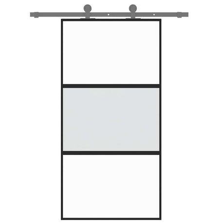 Vidaxx porte coulissante 102,5x205 cm verre trempé et aluminium noir