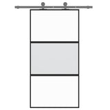 Vidaxl Schiebetür 102,5 x 205 cm gehärtetes Glas und Aluminiumschwarz