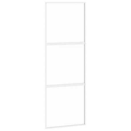 Vidaxx porte coulissante 76x205 cm verre trempé et aluminium blanc