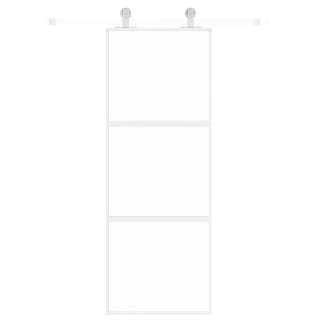 Vidaxx porte coulissante 76x205 cm verre trempé et aluminium blanc