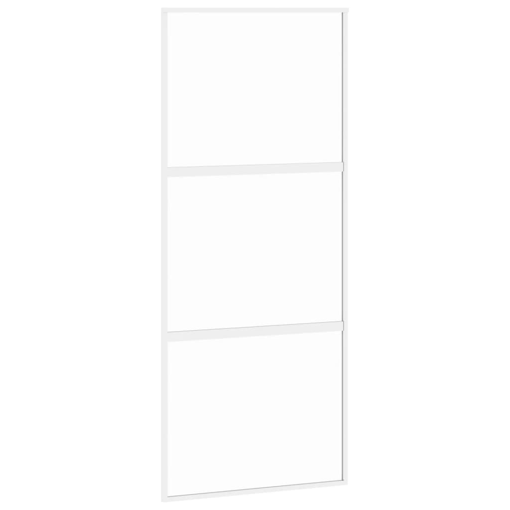 Vidaxl Schiebetür 90x205 cm gehärtetes Glas und Aluminium weiß