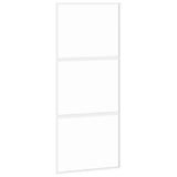 VidaXL Porte coulissante 90x205 cm verre trempé et aluminium blanc