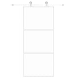 VidaXL Porte coulissante 90x205 cm verre trempé et aluminium blanc