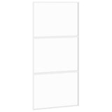 Vidaxl Porte coulissante 102.5x205 cm Verre durcie et aluminium blanc