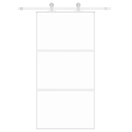 Vidaxx porte coulissante 102,5x205 cm verre trempé et aluminium blanc
