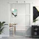 Vidaxl skydedør 102,5x205 cm hærdet glas og aluminiumshvid