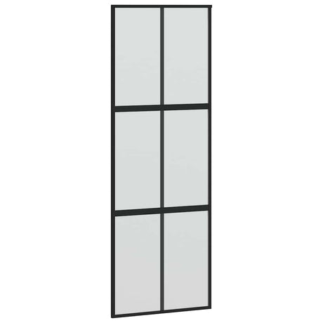Vidaxx porte coulissante 76x205 cm verre trempé et aluminium noir
