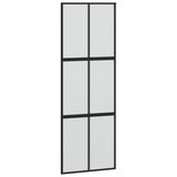 Vidaxl skydedør 76x205 cm hærdet glas og aluminium sort