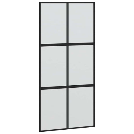 VidaXL Porte coulissante 102,5x205 cm verre trempé et aluminium noir