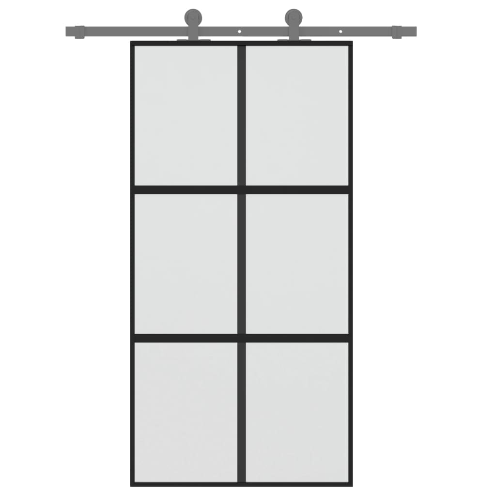 VidaXL Schuifdeur 102,5x205 cm gehard glas en aluminium zwart